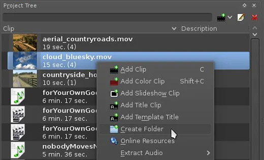 new folder in kdenlive new folder in kdenlive